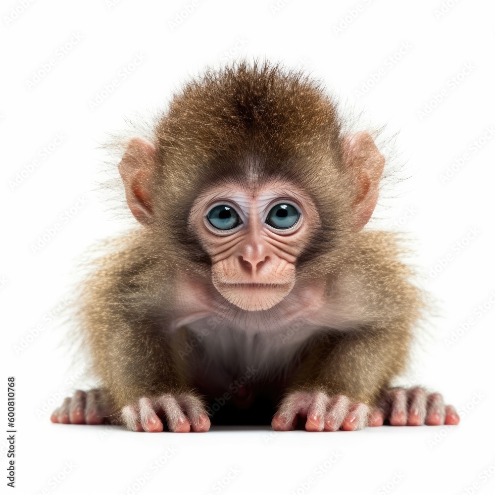 Baby Monkey isolated on white (generative AI) Baby Monkey isolated on white (generative AI)