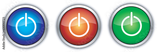 Free Download Colored shiny glassy power switch icon buttons - GFXLoad