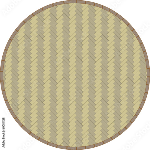 This is a winnowing tool used during paddy harvesting seasons in East Malaysia. They are made out of bamboo and rattan
