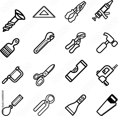 A vector series set of tool icons