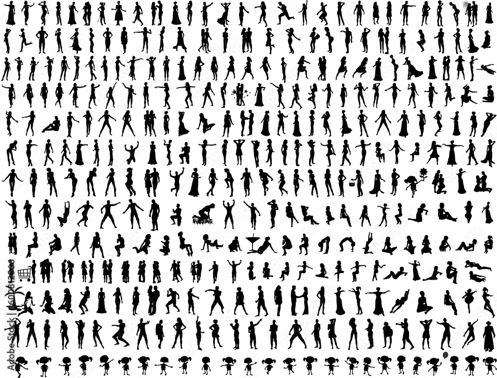 An Illustrative set of Hundreds of People Silhouettes 2 (Vectors) An Illustrative set of Hundreds of People Silhouettes 2 (Vectors)