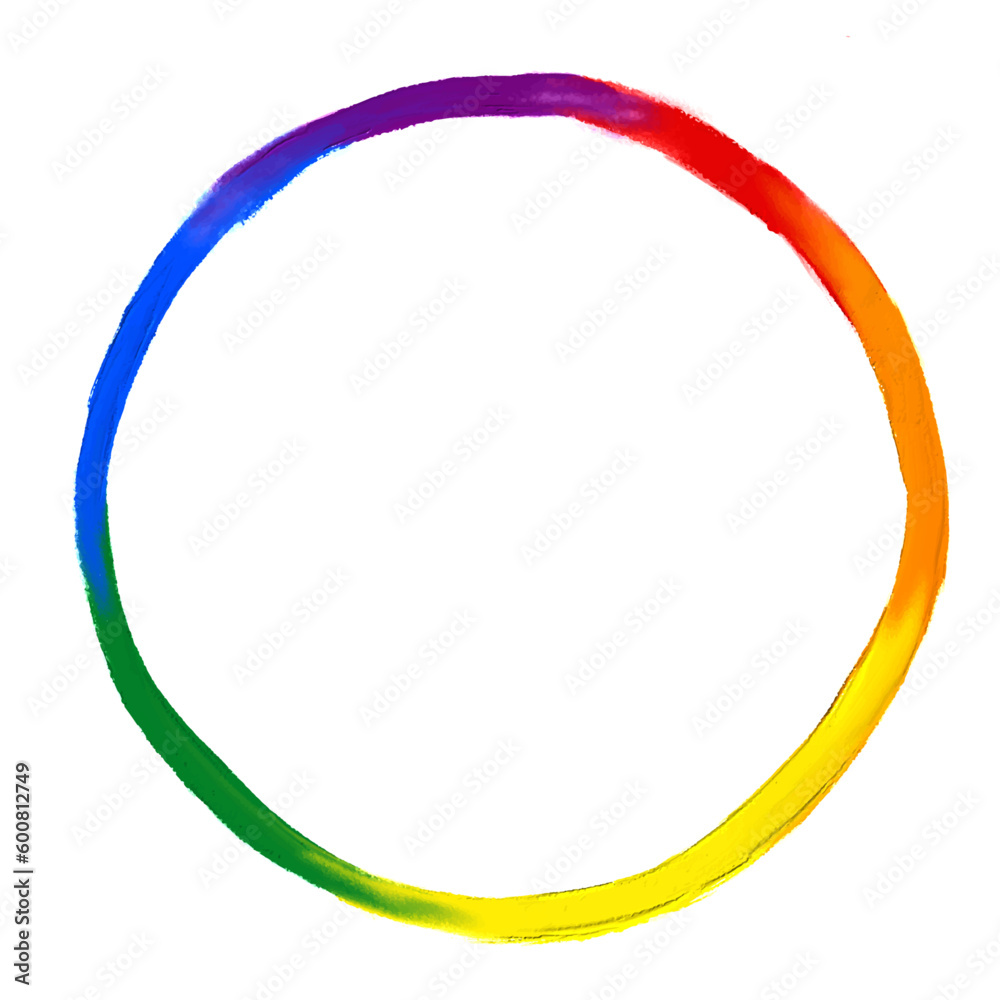 Rainbow flag oil brush paint in circle shape.LGBT Pride month watercolor texture concept. Vector illustration Rainbow flag oil brush paint in circle shape.LGBT Pride month watercolor texture concept. Vector illustration