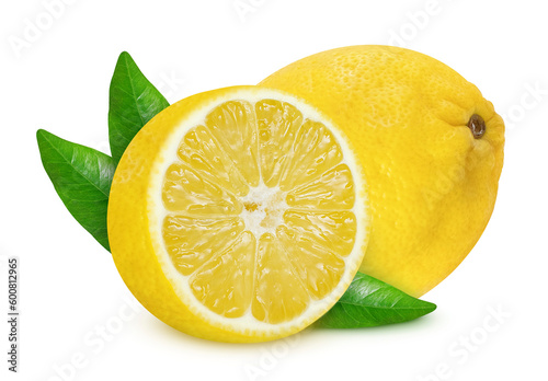 Lemons on isolated white background