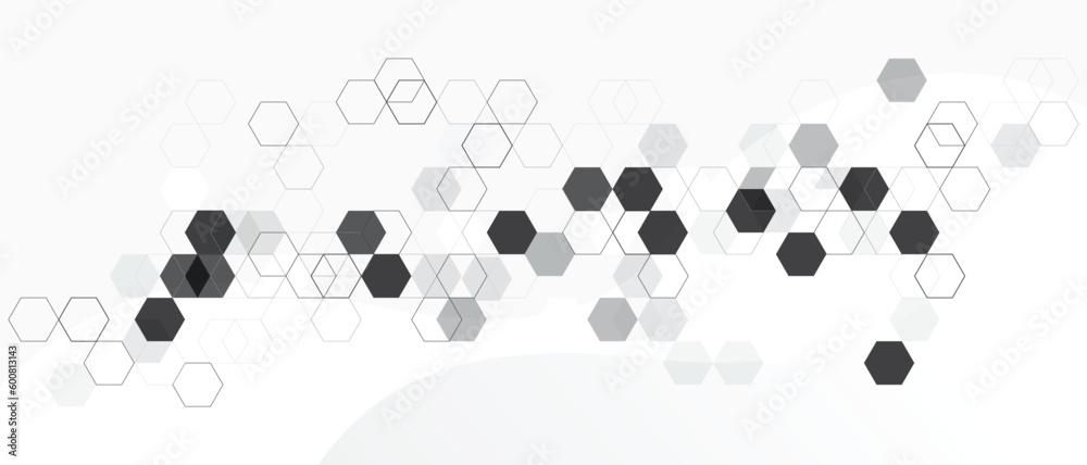 white background hexagon geometric pattern abstract elements design. Concept r medical, technology, data security.