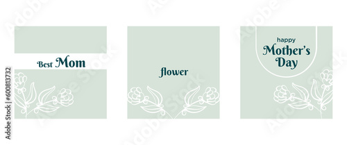 Spring flower square background. Happy Mother's Day greeting card. Vector illustration for cards, banners, invitations, social media posts, posters, mobile apps, advertisements