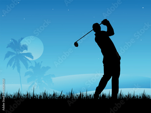 Golf Player Vector Illustration