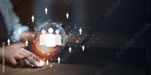 Human resources management recruitment employment headhunting concept. Recruitment Team Staff for management Business concept. Relationship Management, with a global structure of Human Resources.