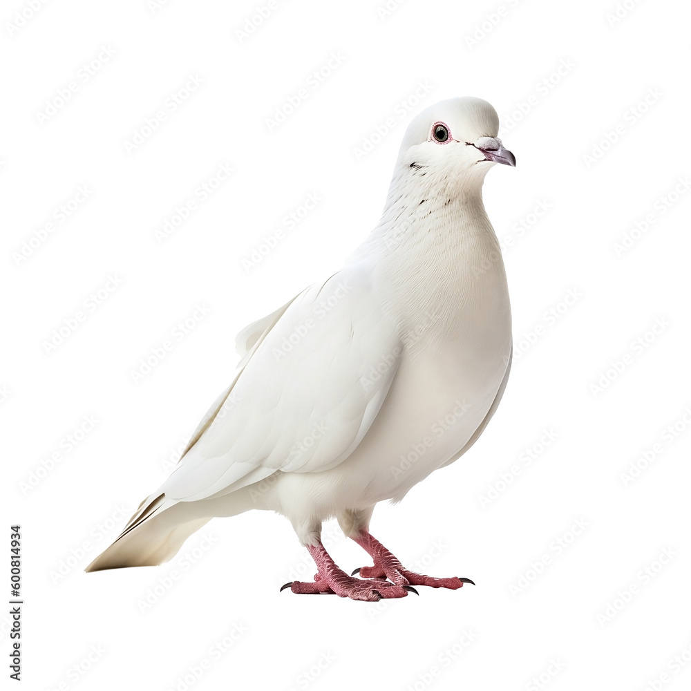 White dove isolated on white background, Generative AI White dove isolated on white background, Generative AI