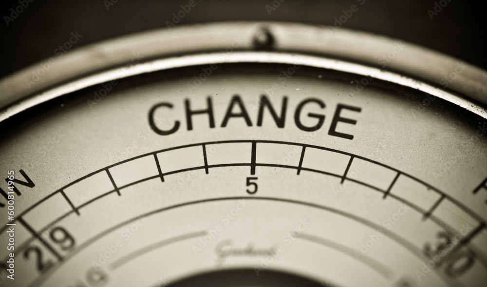 Change shown on a barometer face Change shown on a barometer face