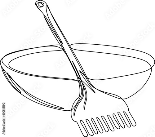 One line art. one continuous line art of a cooking tools