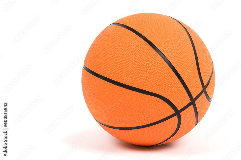 Simple image of a basketball on a white background.