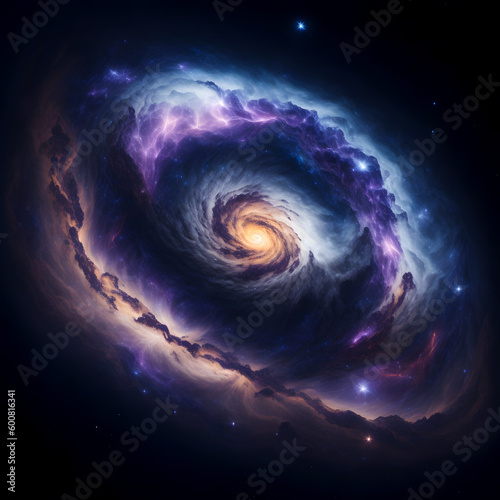 Space galaxy epic lighting scene