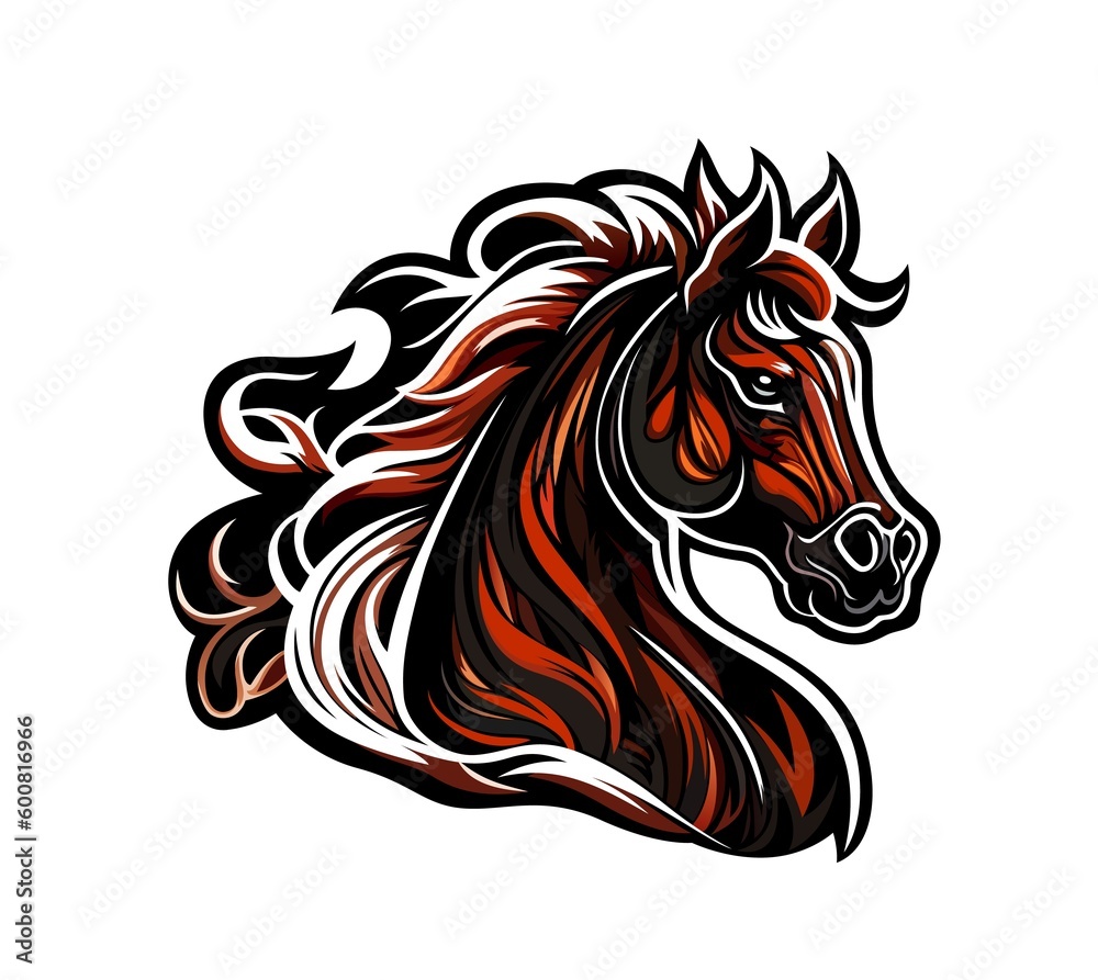 Ai generated cartoon stallion mustang horse mascot