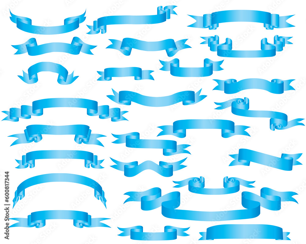 biggest collection of vector azure ribbons on white