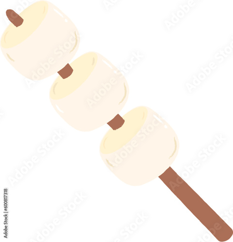 Cute grilled mashmellow for camping vector