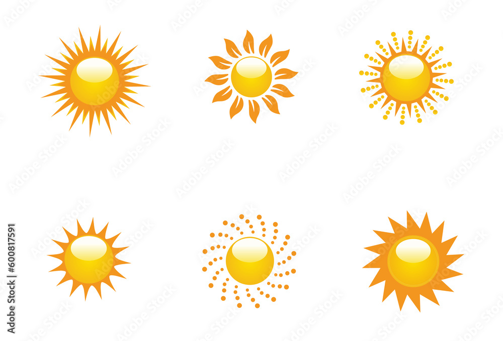 Fototapeta premium Collection of Vector Suns