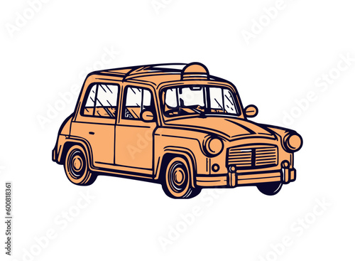 old fashioned taxi car