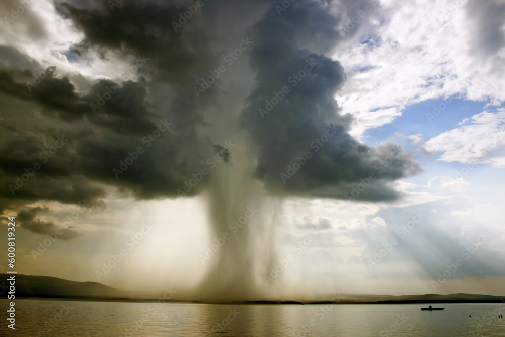 the begining of the tornado over the lake