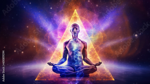 meditation and spiritual practice, expanding of consciousness, chakras and astral body activation, mystical inspiration generative ai