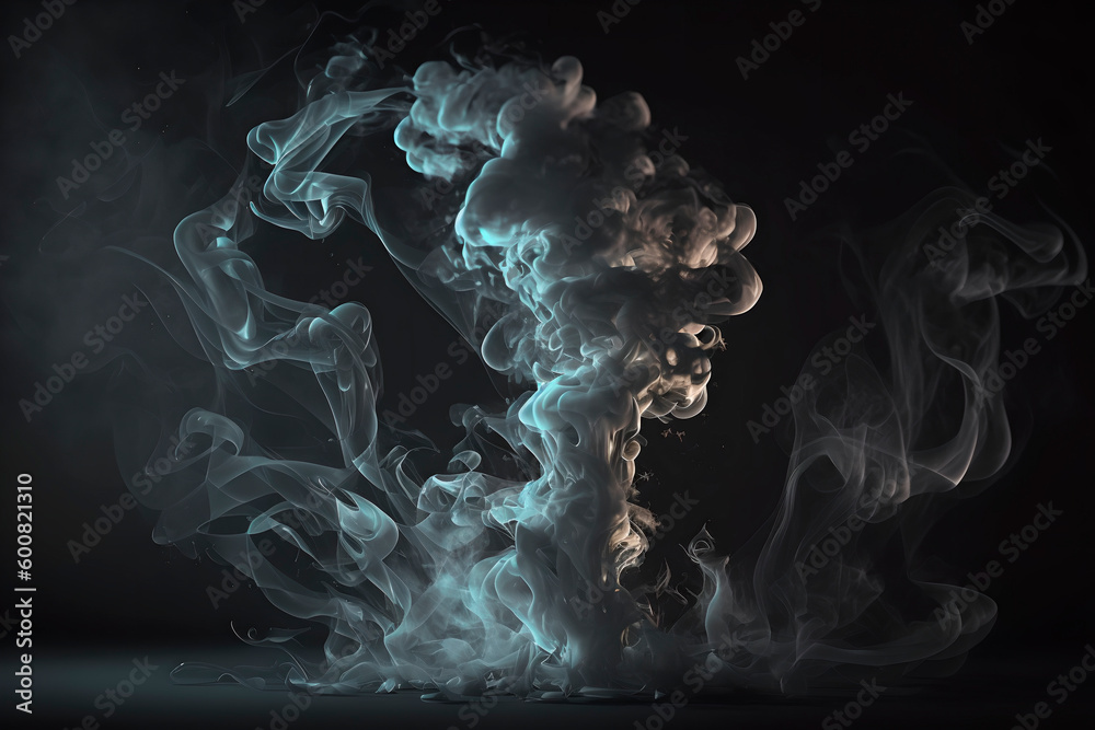 Fototapeta premium smoke concept, on black background. Generative ai