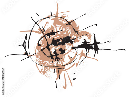 Abstract Uneven torn art brush stroke. Grunge background. Old texture