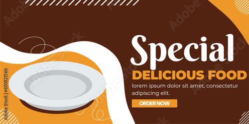 restaurant menu social media marketing web banner template design. Pizza, burger and healthy food business online promotion flyer