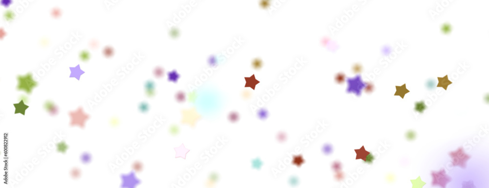 colorful Banner decoration. Festive border with falling glitter dust and stars.  png transparent