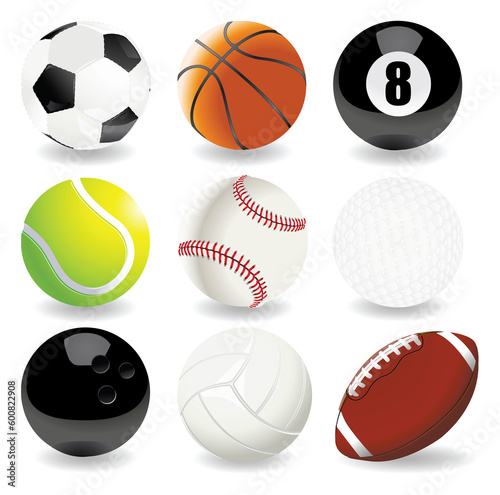 detailed vector illustration of sport balls