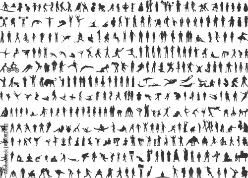 Hundreds of human silhouettes