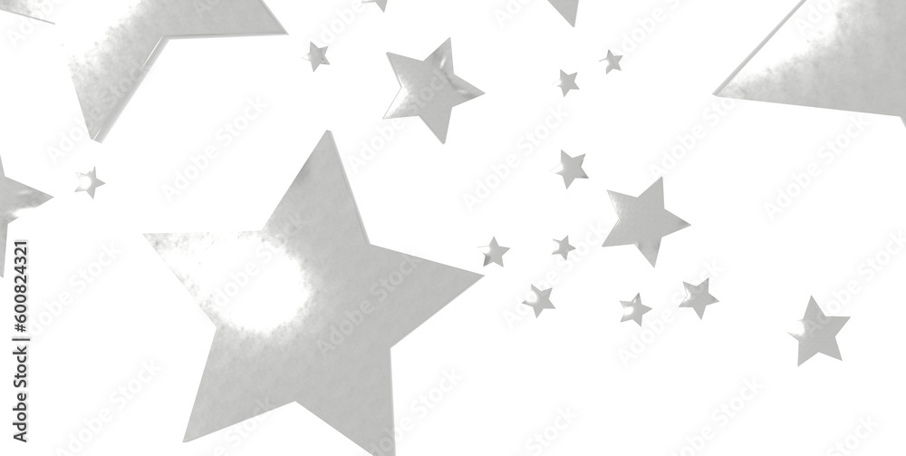 Obraz premium sparkles silver stars on white background with text place- Image - png transparent