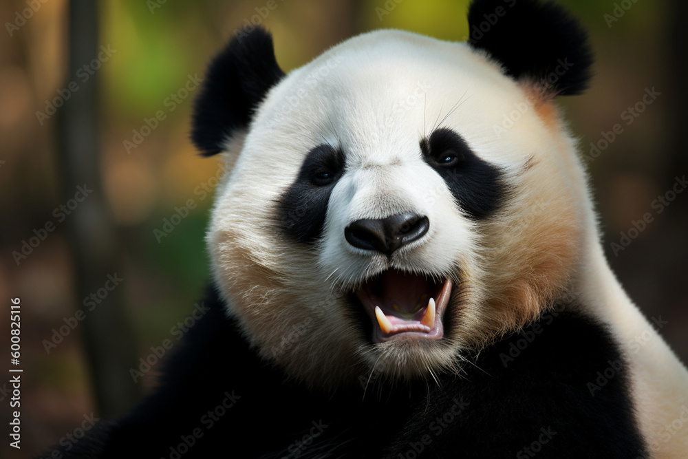 cute panda is laughing