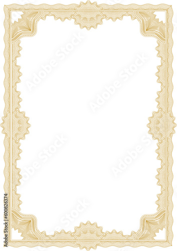 Classic guilloche border for diploma or certificate / A4 / Layers are separated!