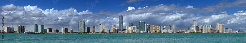 Miami Skyline - extreme panorama view at the Miami skyline
