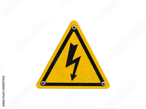 Konstfotografi Electricity warning sign isolated on the transparent background