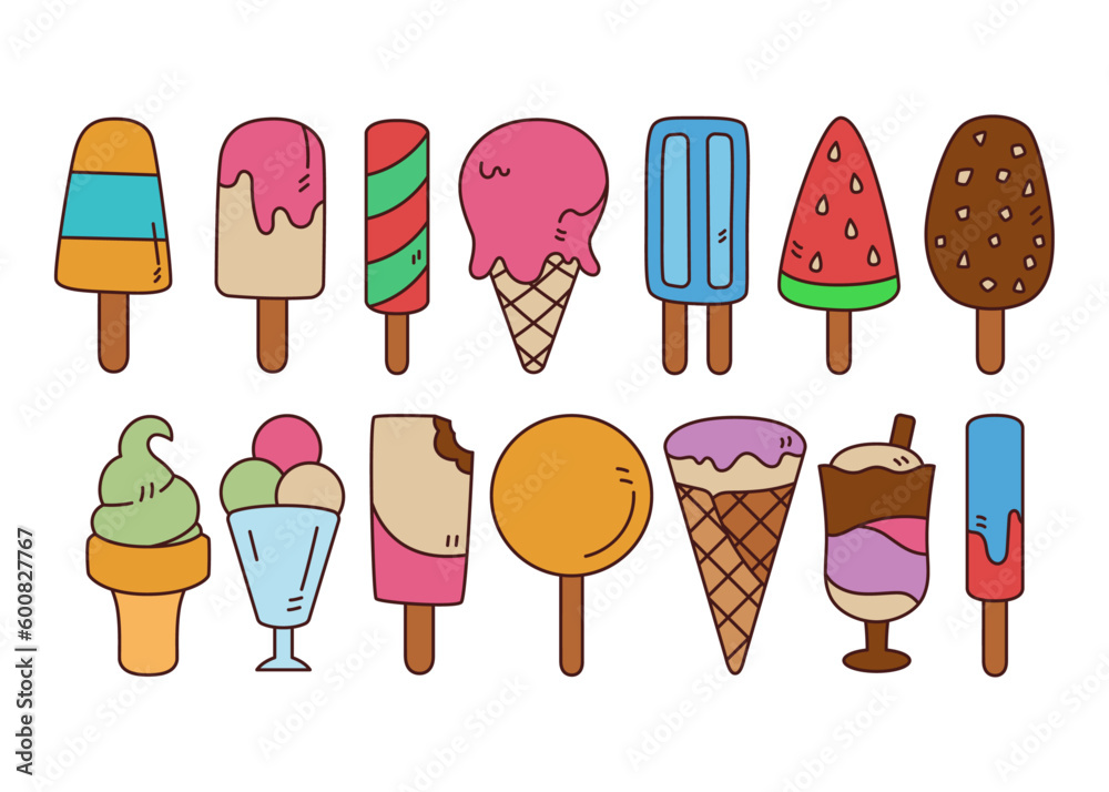 Ice Cream Illustration Set Ice Cream Illustration Set