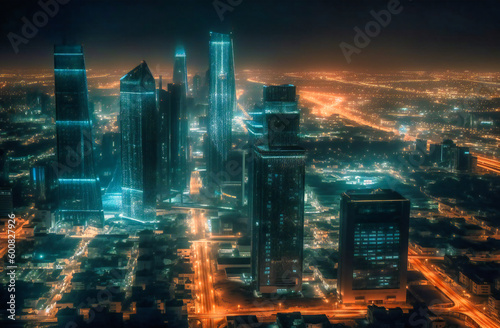the city of saudi arabia lights up in the night