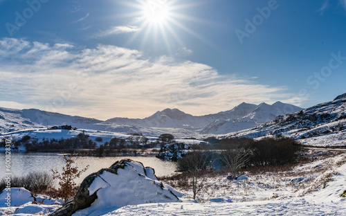 Winter in Snowdonia after a fall of snow