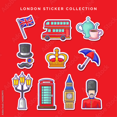 British London Cultural Illustration Set