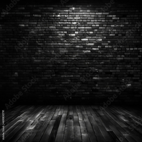 Black brick wall  dark background for design