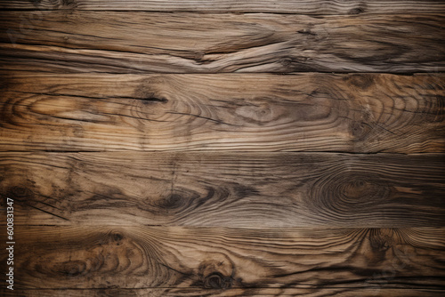 Brown wood texture background. The wooden panel has a dark pattern. Generative AI