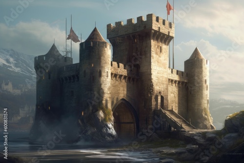 Drawbridge was raised, sealing off the castle from potential attackers and creating a sense of security for those inside. Generative AI