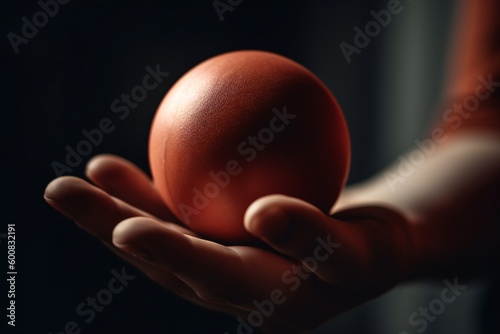 AI Generative. A minimalist image of a hand holding a stress ball, showcasing anxiety management techniques. 