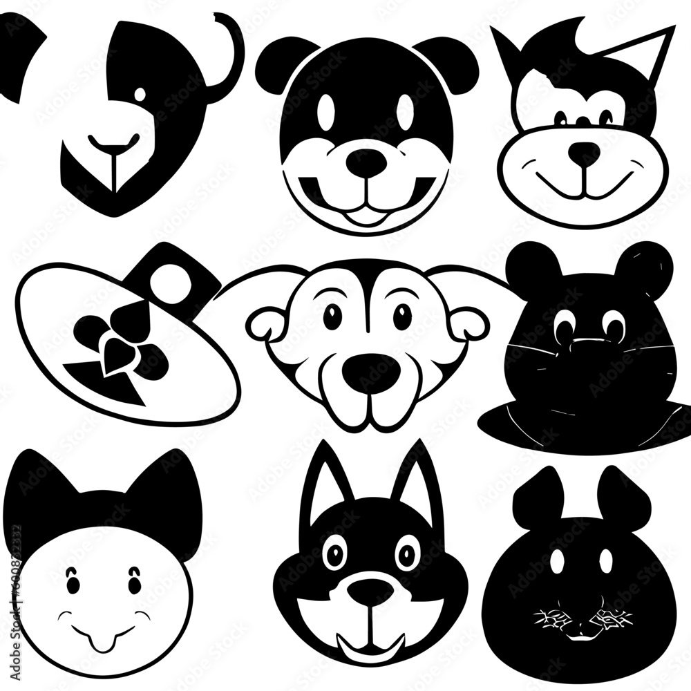 Fototapeta premium cartoon characters vector design black and white