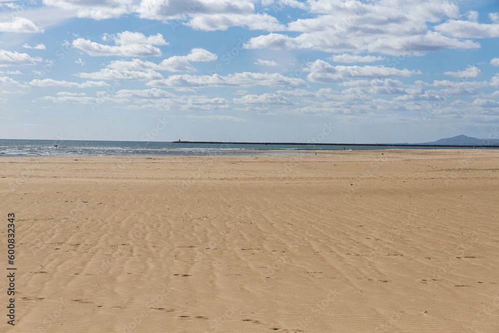 Empty Isla Canela beach in Huelva, Spain