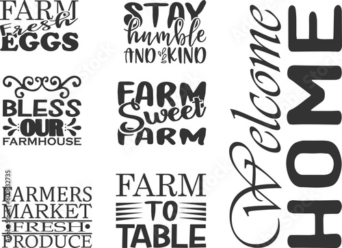 Farmhouse Quotes SVG Bundle for T-shirt design,
