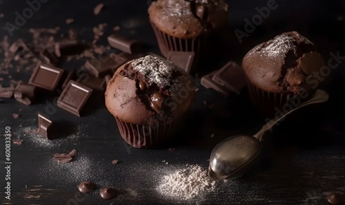 Sweet chocolate cake muffins