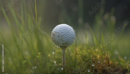 golf ball on tee, Generative AI