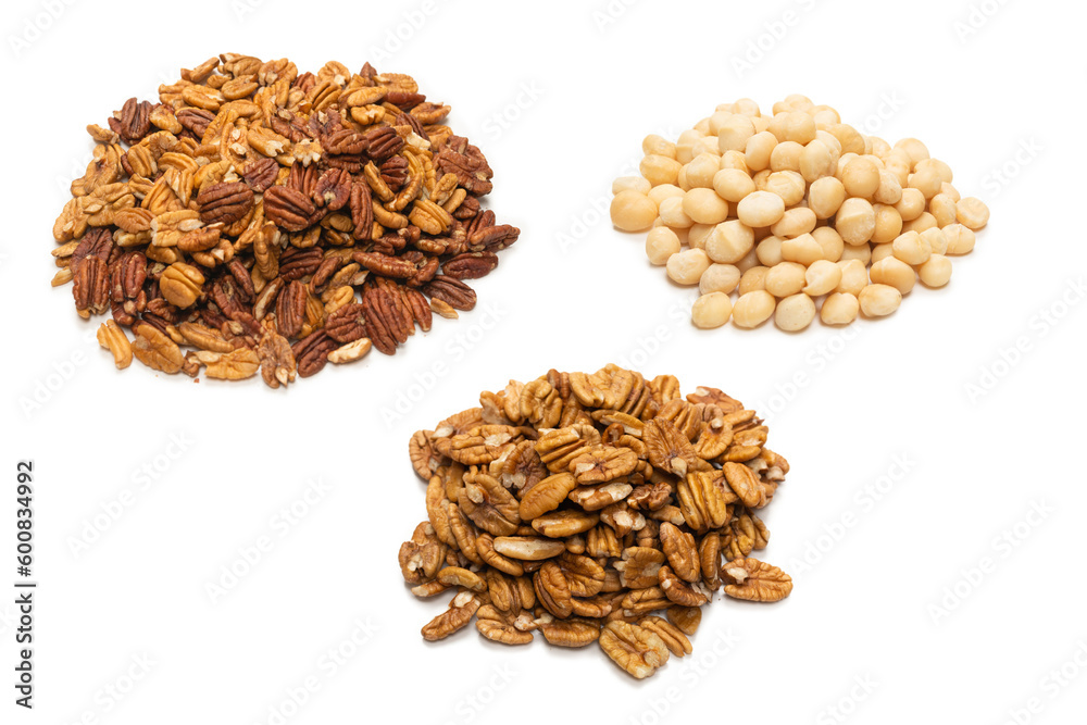 Pecan-nut isolated on white background. Pecan-nut isolated on white background.