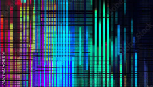 Heavy motion glitch texture  Futuristic glitch color noise blue pixel artifacts  Generative AI