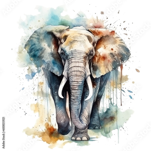 Elephant in watercolor - PNG